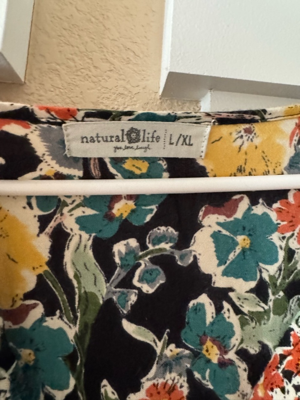 NATURAL LIFE Black Floral Maxi Dress with Yellow and Orange Blooms - Picture 3 of 5